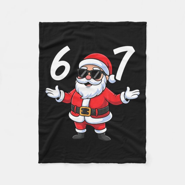 67 Meme Six Seven Number 6 7 Santa Xmas Christmas  Fleece Blanket (Front)