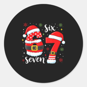67 Meme Six Seven Santa 6 7 Funny Christmas Boys K Classic Round Sticker