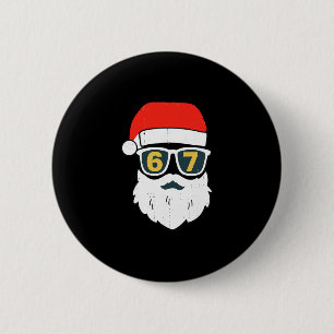 67 Meme Six Seven Santa Face Kids Men Boys Girls C 6 Cm Round Badge