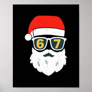 67 Meme Six Seven Santa Face Kids Men Boys Girls C Poster