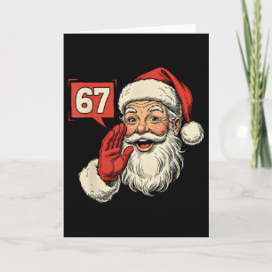 67 Meme Six Seven Santa Funny Christmas Gen Z Alph Card