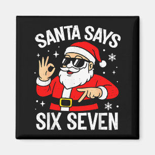 67 Meme Six Seven Santa Funny Christmas Gen Z Alph Magnet