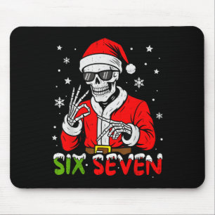 67 Meme Six Seven Skeleton Santa Funny Christmas G Mouse Pad