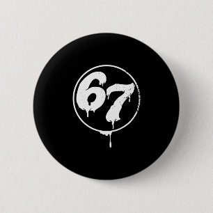 67 Meme Six Seven Urn Graffiti Style 6 Cm Round Badge