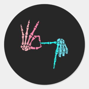 67 Meme Skeleton Drip Ice Cream 67 Baseball Lifest Classic Round Sticker