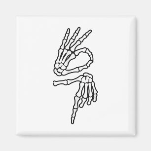 67 Meme Skeleton Hand 6 7 Halloween Six Seven _1 Magnet