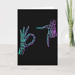 67 Meme Skeleton Hand 6 7 Halloween Six Seven Card