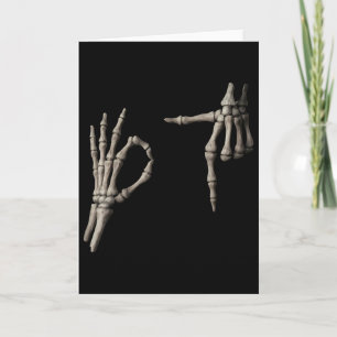 67 Meme Skeleton Hand 6 7 Halloween Six Seven Funn Card