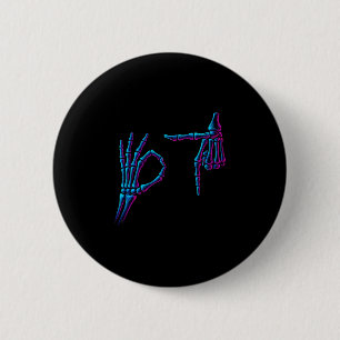 67 Meme Skeleton Hand 6 7 Halloween Six Seven Funn Cm Round Badge