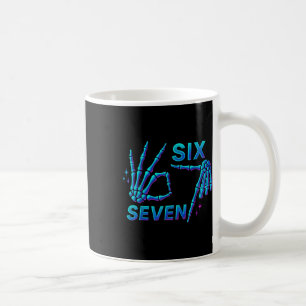 67 Meme Skeleton Hand 6 7 Halloween Six Seven Funn Coffee Mug