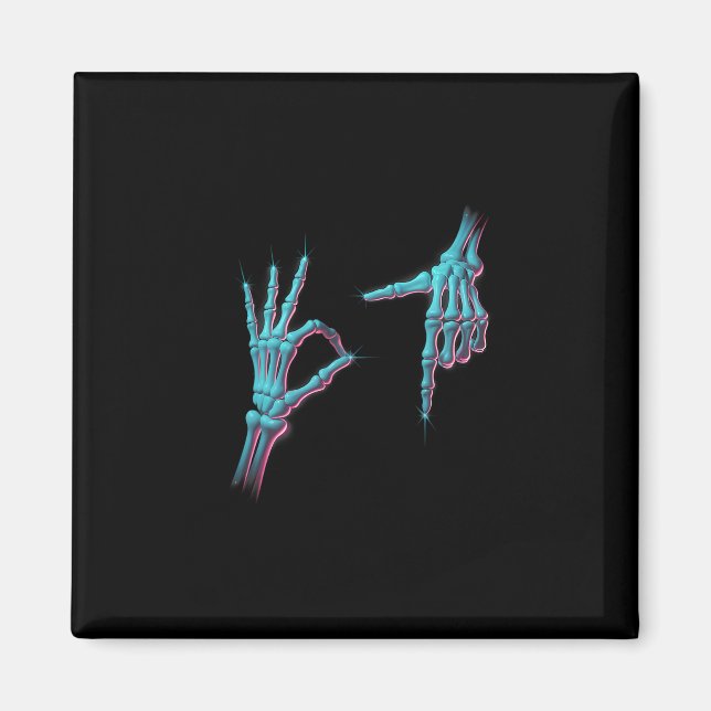 67 Meme Skeleton Hand 6 7 Halloween Six Seven Funn Magnet (Front)