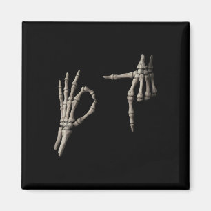 67 Meme Skeleton Hand 6 7 Halloween Six Seven Funn Magnet