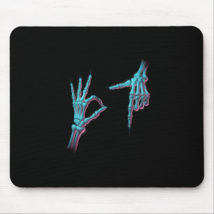 67 Meme Skeleton Hand 6 7 Halloween Six Seven Funn Mouse Pad
