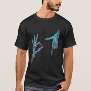67 Meme Skeleton Hand 6 7 Halloween Six Seven Funn T-Shirt