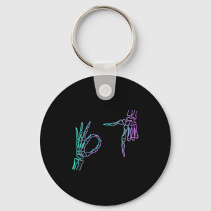 67 Meme Skeleton Hand 6 7 Halloween Six Seven Key Ring