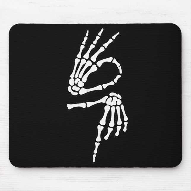 67 Meme Skeleton Hand 6 7 Halloween Six Seven  Mouse Pad (Front)
