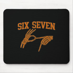 67 Meme Skeleton Hand Halloween Haunted 6 7 Six Se Mouse Pad