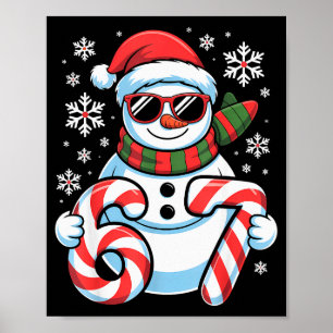67 Meme Snowman Brainrot Funny Christmas Kids Boys Poster