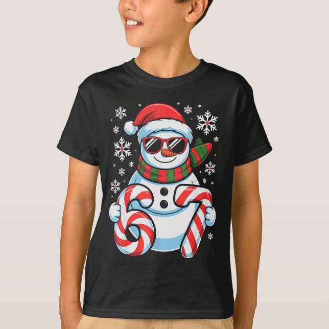 67 Meme Snowman Brainrot Funny Christmas Kids Boys T-Shirt (Front)