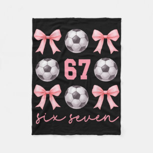 67 Meme Soccer Mum Sister Coquette Bows Pink Girls Fleece Blanket