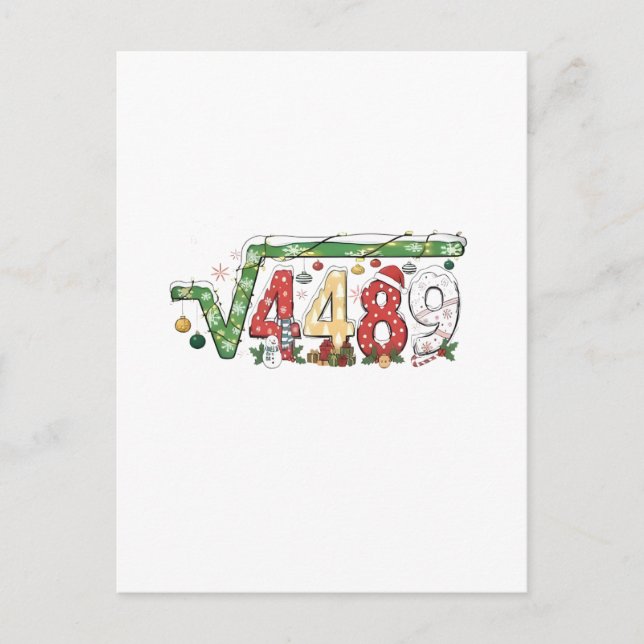 67 Meme Square Root 4489 Six Seven Math Christmas Holiday Postcard (Front)