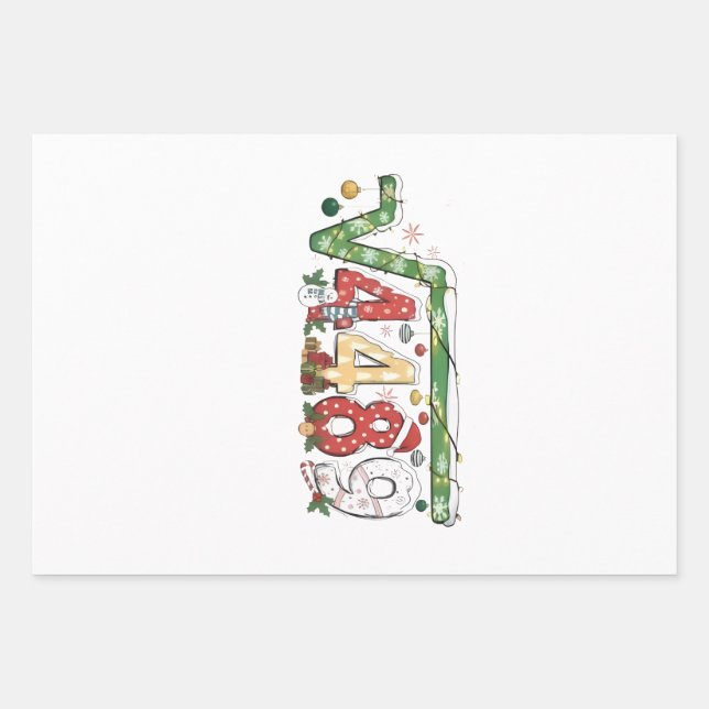 67 Meme Square Root 4489 Six Seven Math Christmas Wrapping Paper Sheet (Front)