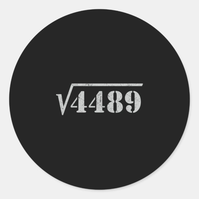 67 Meme Square Root 4489 Slang Math 6 7 Retro Men  Classic Round Sticker (Front)