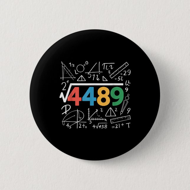 67 Meme Square Root 4489 Slang Six Seven Math Teac 6 Cm Round Badge (Front)