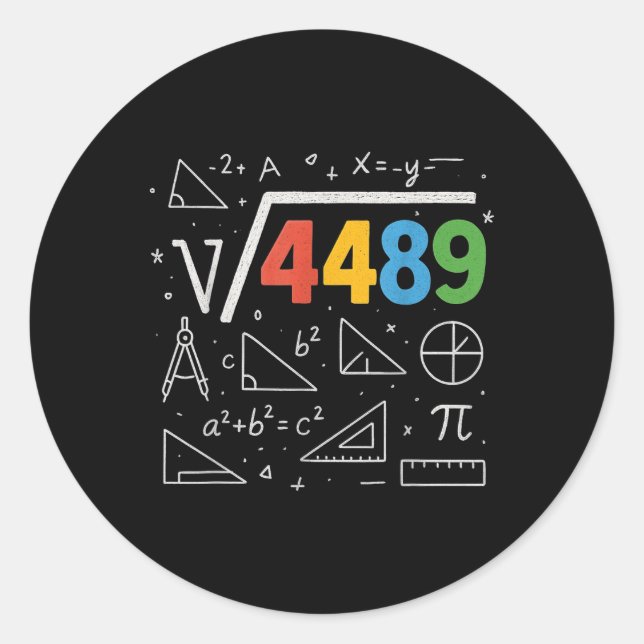 67 Meme Square Root 4489 Slang Six Seven Math Teac Classic Round Sticker (Front)