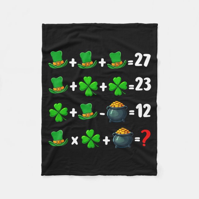 67 meme st patricks day six seven math teacher 6 7 fleece blanket (Front)
