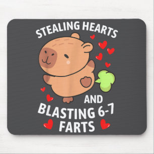 67 Meme Stealing Hearts Valentine's Day Capybara K Mouse Pad