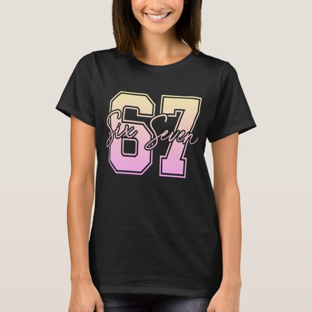 67 Meme T-Shirt - Funny Viral Number Graphic  (Front)
