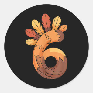 67 Meme Thanksgiving Turkey Day Funny Matching Duo Classic Round Sticker