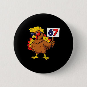 67 Meme Thanksgiving Turkey Day Six Seven Funny Tr 6 Cm Round Badge