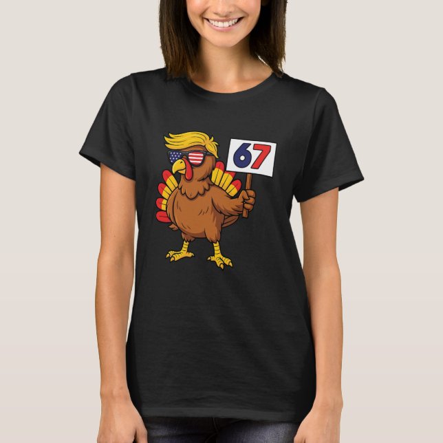 67 Meme Thanksgiving Turkey Day Six Seven Funny Tr T-Shirt (Front)