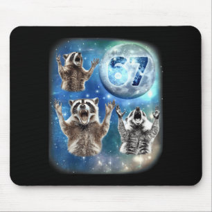 67 Meme Three Racoon Howling At The Moon 67  Mouse Pad