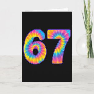 67 Meme Tie Dye Retro Six Seven  Card