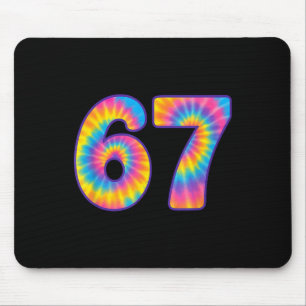 67 Meme Tie Dye Retro Six Seven Mouse Pad
