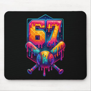 67 Meme Trendy Baseball Funny Number 67 Player Six Mouse Pad