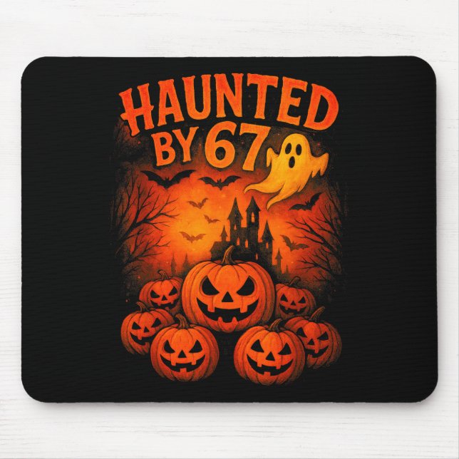 67 Meme Trendy Ghost Halloween Funny Six Seven Gen Mouse Pad (Front)