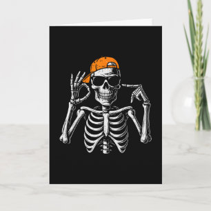 67 Meme Trendy Skeleton Halloween Funny Six Seven Card