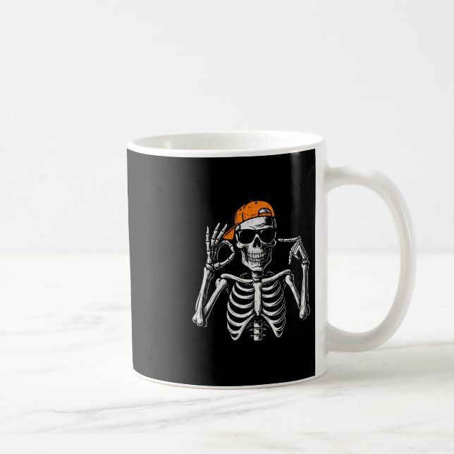 67 Meme Trendy Skeleton Halloween Funny Six Seven  Coffee Mug (Right)
