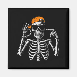 67 Meme Trendy Skeleton Halloween Funny Six Seven Magnet