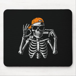 67 Meme Trendy Skeleton Halloween Funny Six Seven Mouse Pad