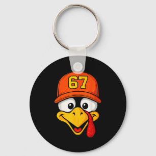 67 Meme Turkey Face Six Seven Thanksgiving 6 7 Men Key Ring