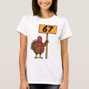 67 Meme Turkey Funny Thanksgiving 6 7 Boys Teen Ki T-Shirt