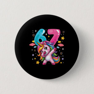 67 Meme Unicorn For Girls Six Seven Meme Brainrot 6 Cm Round Badge