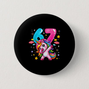 67 Meme Unicorn For Girls Six Seven Meme Brainrot 6 Cm Round Badge
