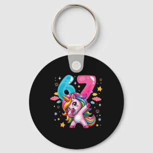 67 Meme Unicorn For Girls Six Seven Meme Brainrot  Key Ring