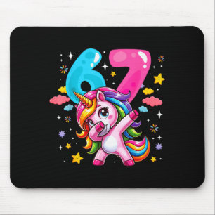67 Meme Unicorn For Girls Six Seven Meme Brainrot  Mouse Pad